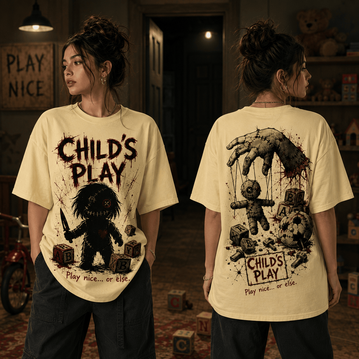 Child’s Play Creepy Doll Vintage Horror Movie Graphic Halloween T-Shirt Child’s Play Creepy Doll Vintage Horror Movie Graphic Halloween T-Shirt