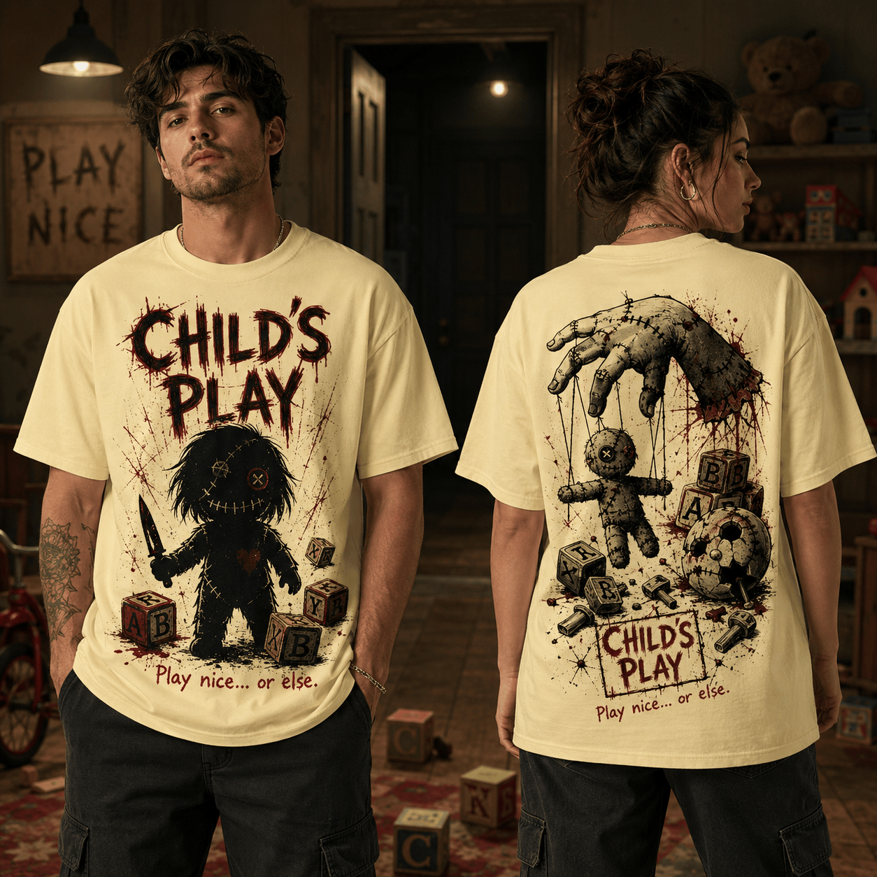 Child’s Play Creepy Doll Vintage Horror Movie Graphic Halloween T-Shirt Child’s Play Creepy Doll Vintage Horror Movie Graphic Halloween T-Shirt