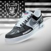Las Vegas Raiders Personalized Custom Name Premium NFL Black White Air Force 1 Shoes