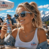 Coors Light Premium Rocky Mountain Ornate Silver Filigree Unisex Sunglasses
