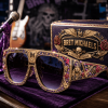 Bret Michaels Salute to Poison Luxury Gold Rhinestone Rock and Roll Unisex Sunglasses