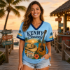Kenny Chesney No Shoes Nation No Shoes No Shirt No Problem Tropical Beach Women's Lace-Up Jersey Shirt
