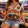 Houston Astros Leave Doubt Behind Fall Pumpkin Quilted Style 3D Printed V-Neck Shirt