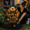 West Virginia Mountaineers Halloween Spooky Skeletons LED Outdoor Solar Garden Light