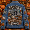 New York Yankees Autumn in the Bronx Embellished Pearl Denim Jacket