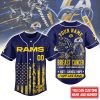 Personalized Los Angeles Rams Breast Cancer Awareness Faith Over Fear Custom Name Baseball Jersey