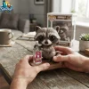 Satisfied Drinkware Mascot Cute Raccoon Holding Bottle Limited Edition Collectible Vinyl Figure