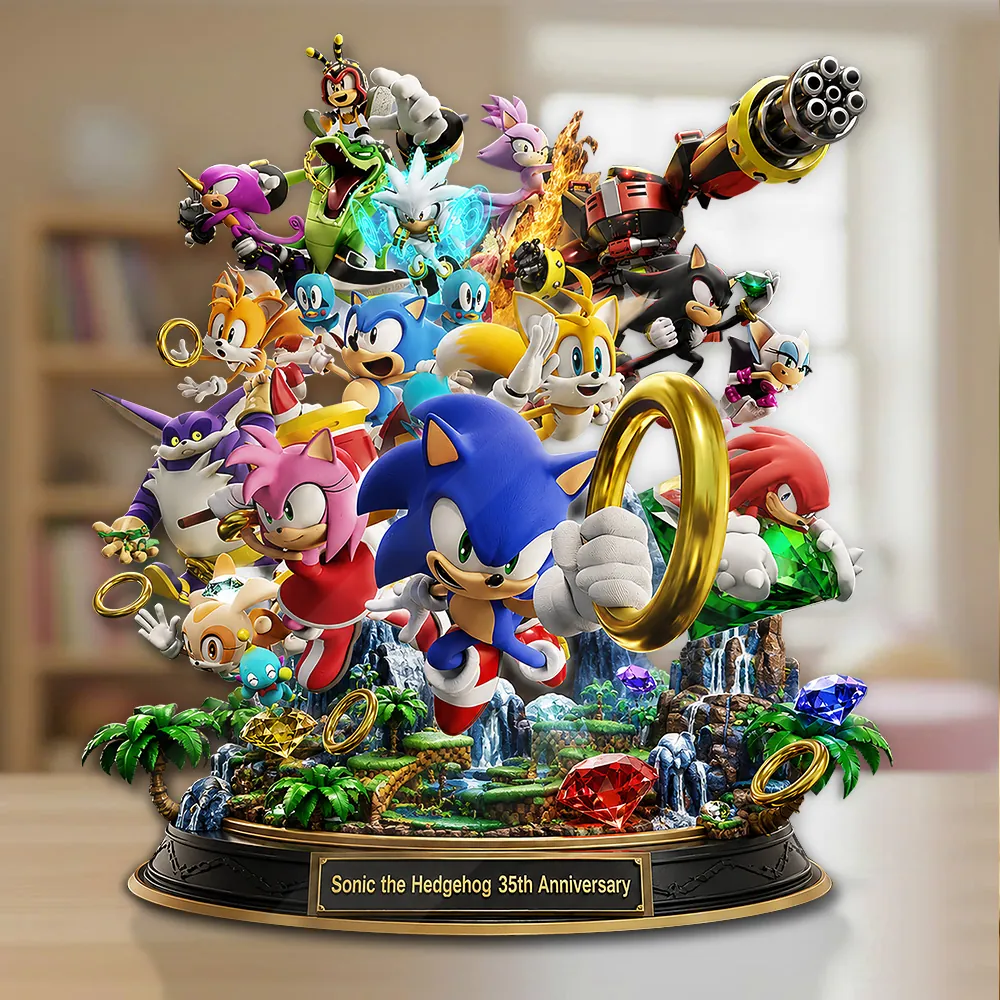 Sonic the Hedgehog 35th Anniversary Collectible Gamer Gift Desk Decor Custom Shape Acrylic Plaque Sonic the Hedgehog 35th Anniversary Collectible Gamer Gift Desk Decor Custom Shape Acrylic Plaque