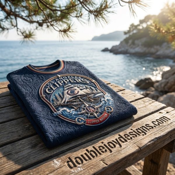 Los Angeles Clippers Clipper Nation Premium 3D Embossed Graphic T-Shirt