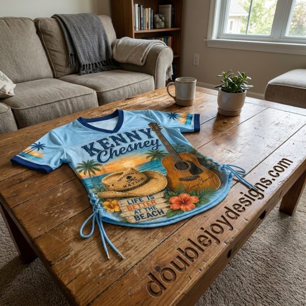 Kenny Chesney No Shoes Nation No Shoes No Shirt No Problem Tropical Beach Women’s Lace-Up Jersey Shirt