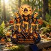 West Virginia Mountaineers Halloween Spooky Skeletons LED Outdoor Solar Garden Light