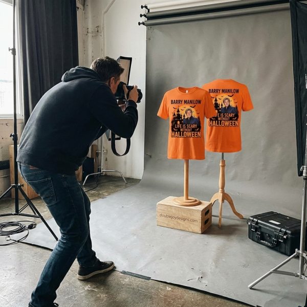 Barry Manilow Life Is Scary Without Halloween Spooky Orange Graphic T-Shirt