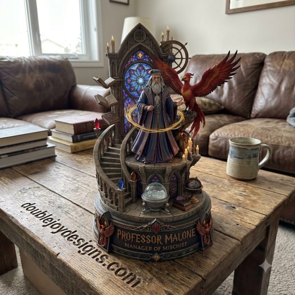 Professor Malone Magical Wizard & Phoenix Collectible Statue