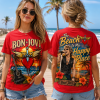 Bon Jovi The Beach Is My Happy Place Red Sunset Tropical Graphic T-Shirt