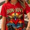 Bon Jovi The Beach Is My Happy Place Red Sunset Tropical Graphic T-Shirt