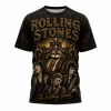 The Rolling Stones 1962-2026 Anniversary Gold 3D All-Over Print T-Shirt