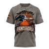 Carolina Panthers NFL Harley Davidson For Life Distressed Grey Graphic 3D T-Shirt