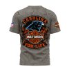 Carolina Panthers NFL Harley Davidson For Life Distressed Grey Graphic 3D T-Shirt