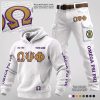 Omega Psi Phi Fraternity Est 1911 Custom Name Textured White Hoodie and Cargo Pants Set