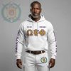 Omega Psi Phi Fraternity Est 1911 Custom Name Textured White Hoodie and Cargo Pants Set