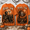 Pearl Jam Even Flow Halloween Skeleton Vintage Washed Double Sided Graphic T-Shirt
