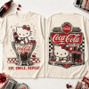 Hello Kitty x Coca-Cola Vintage Diner Sip Smile Repeat Retro Red Graphic T-Shirt