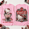 Hello Kitty x Coca-Cola Vintage Diner Sip Smile Repeat Retro Red Graphic T-Shirt