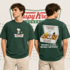 Snoopy Peanuts Krispy Kreme Original Glazed Doughnuts Forest Green Front and Back Graphic T-Shirt