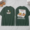Snoopy Peanuts Krispy Kreme Original Glazed Doughnuts Forest Green Front and Back Graphic T-Shirt
