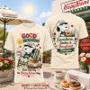 Snoopy Peanuts Krispy Kreme Coffee and Donuts Good Morning Vibes Vintage Cream 3D Graphic T-Shirt