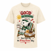 Snoopy Peanuts Krispy Kreme Coffee and Donuts Good Morning Vibes Vintage Cream 3D Graphic T-Shirt