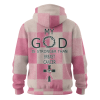 Green Bay Packers My God Is Stronger Than Breast Cancer Pink Ribbon Patchwork Pullover Hoodie