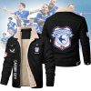 Cardiff City FC Personalized Custom Name Bluebirds Warm Winter Sherpa Fleece Jacket