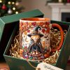Cute Witch Tuxedo Cat Halloween Spooky Autumn 3D Effect Ceramic Coffee Mug