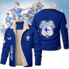 Cardiff City FC Personalized Custom Name Bluebirds Warm Winter Sherpa Fleece Jacket