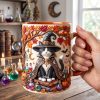 Cute Witch Tuxedo Cat Halloween Spooky Autumn 3D Effect Ceramic Coffee Mug