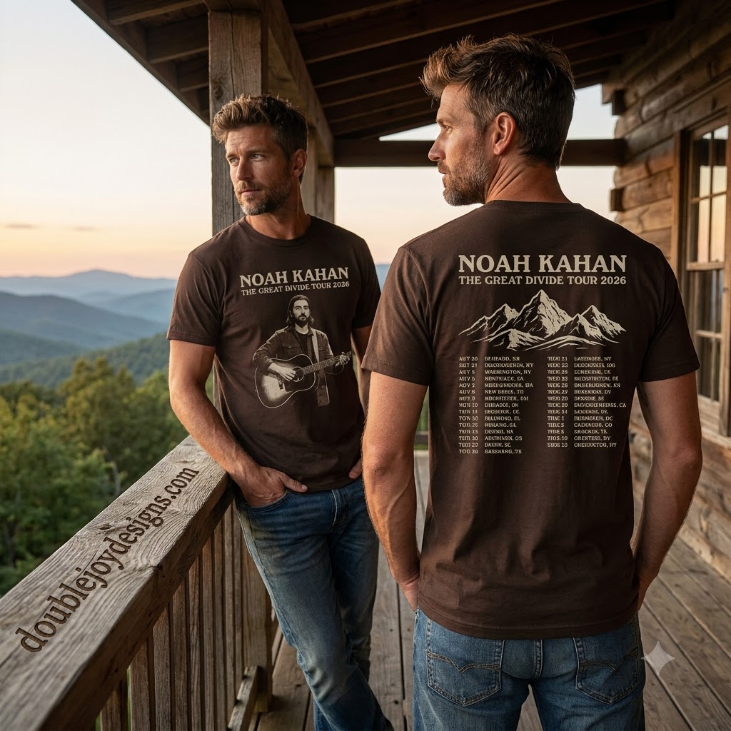 Noah Kahan The Great Divide Tour 2026 Vintage Double Sided Retro Concert T-Shirt Noah Kahan The Great Divide Tour 2026 Vintage Double Sided Retro Concert T-Shirt