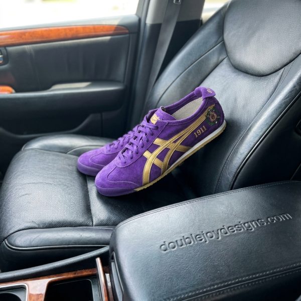 Omega Psi Phi 1911 Fraternity Purple and Gold Premium Tiger Sneakers