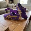 Omega Psi Phi 1911 Fraternity Purple and Gold Premium Tiger Sneakers