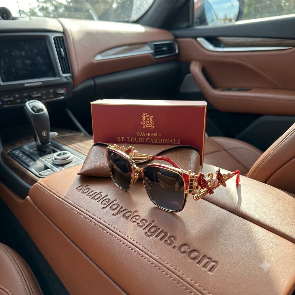 St. Louis Cardinals Ray-Ban MLB Limited Edition Luxury 3D Gold Frame Unisex Sunglasses St. Louis Cardinals Ray-Ban MLB Limited Edition Luxury 3D Gold Frame Unisex Sunglasses