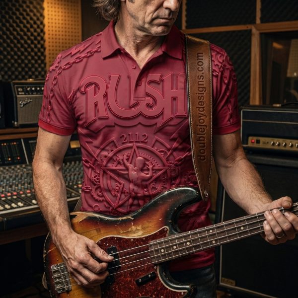Rush Band 2112 Starman Clockwork Angels Red 3D Graphic Polo Shirt