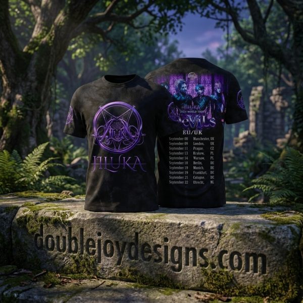 Jiluka 2026 EU UK Tour Devils Gothic Metal Band Graphic 3D T-Shirt