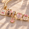PSA PTT Luxury 14K Gold Plated Adjustable Dainty Jewelry Charm Bracelet Set