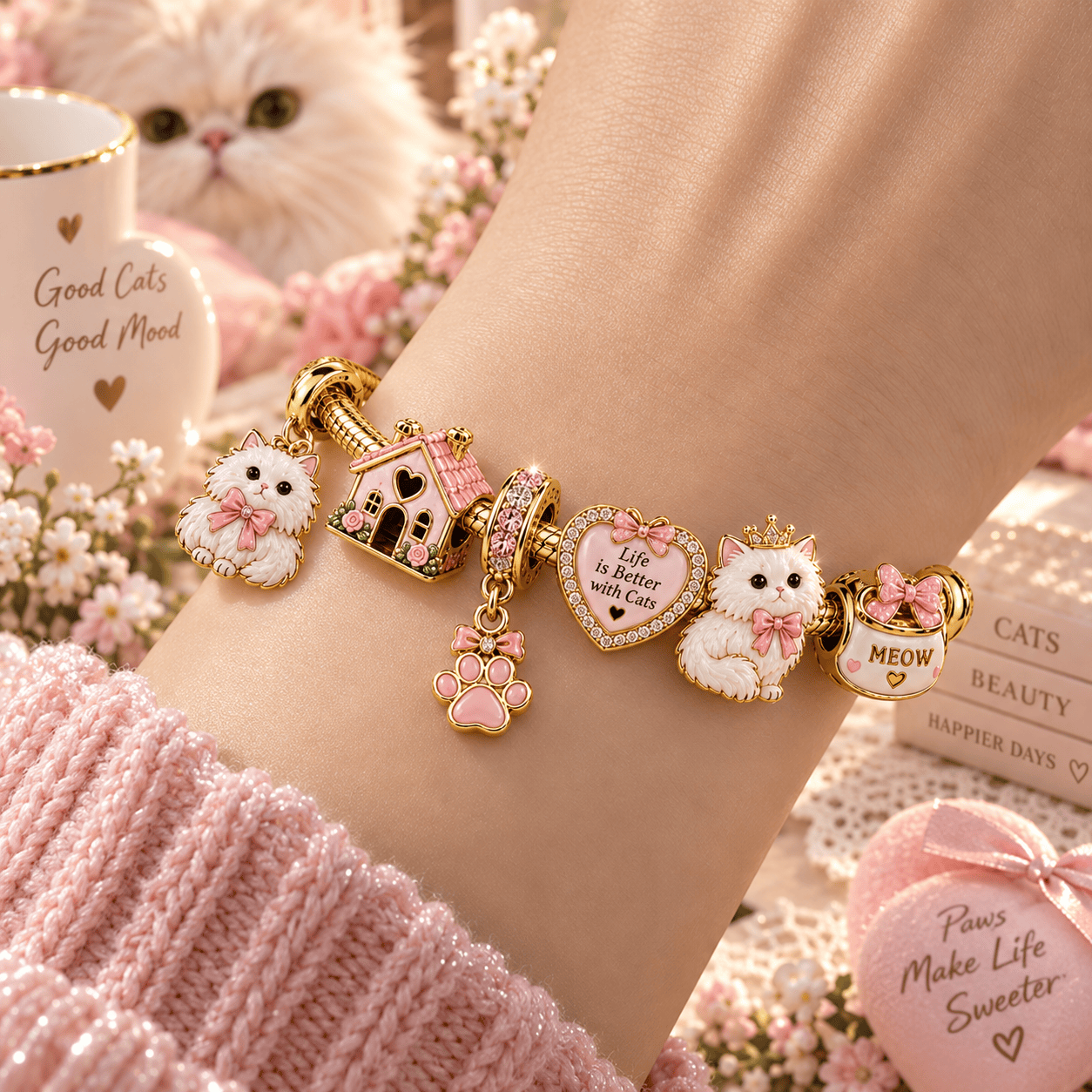 PSA PTT Luxury 14K Gold Plated Adjustable Dainty Jewelry Charm Bracelet Set PSA PTT Luxury 14K Gold Plated Adjustable Dainty Jewelry Charm Bracelet Set