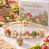 Cottagecore Cute Mushroom and Whimsical Forest Garden Gold Plated Enamel Charm Bracelet Set