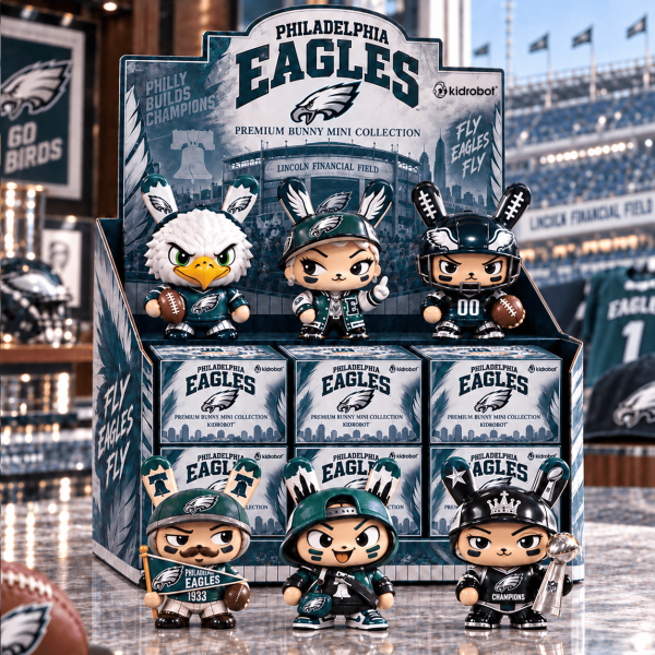 Kidrobot x NFL Philadelphia Eagles Premium Bunny Mini Collection Collectible Vinyl Figures
