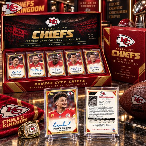 Kansas City Chiefs NFL Legends Patrick Mahomes Travis Kelce Commemorative Signature Premium Card Collector’s Box Set
