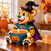 Jacksonville Jaguars Fan Spooky Halloween Mascot Game Day Ceramic Pumpkin Candle Holder