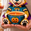 Jacksonville Jaguars Fan Spooky Halloween Mascot Game Day Ceramic Pumpkin Candle Holder