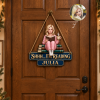 Personalized Shhh I'm Reading Book Lover Custom Name Sign Cute Cartoon Reading Room Decor Door Hanger